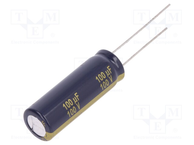 Capacitor: electrolytic; low impedance; THT; 100uF; 100VDC; ±20%