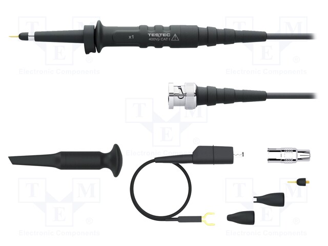 Probe: for oscilloscope; 1.2m; Band: ≤25MHz; Rise time: 14ns; 400V