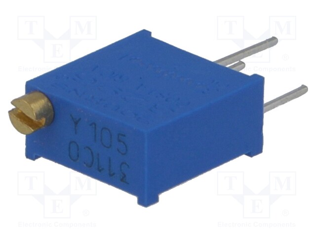 Potentiometer: mounting; multiturn; 1MΩ; 500mW; THT; ±10%; linear