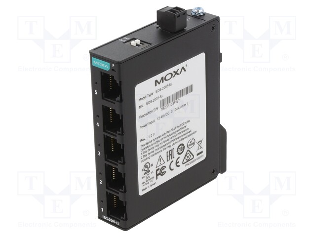 Switch Ethernet; unmanaged; Number of ports: 5; 9.6÷60VDC; DIN