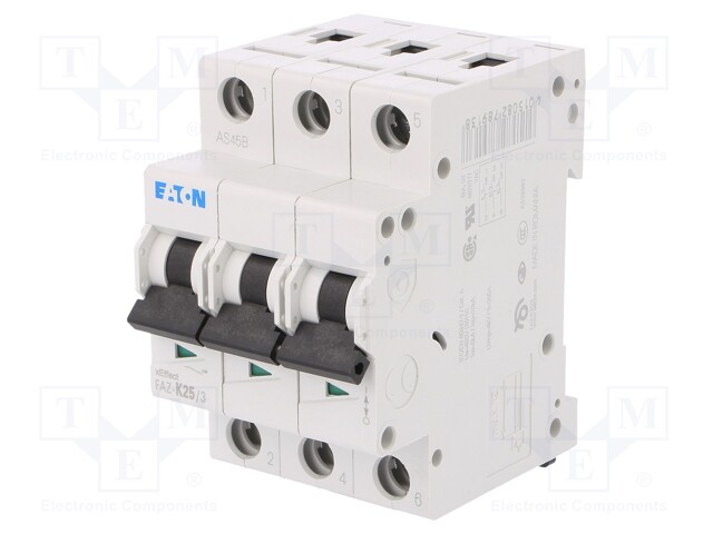 Circuit breaker; 230/400VAC; Inom: 25A; Poles: 3; DIN; Charact: K