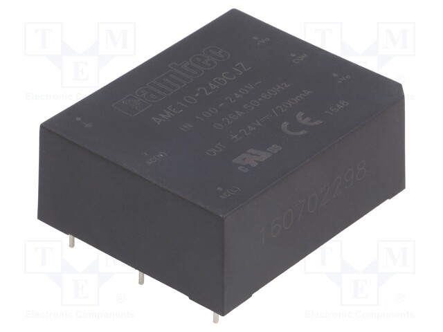 Converter: AC/DC; 10W; Uout: 24VDC; Iout: 0.2A; 84%; Mounting: PCB