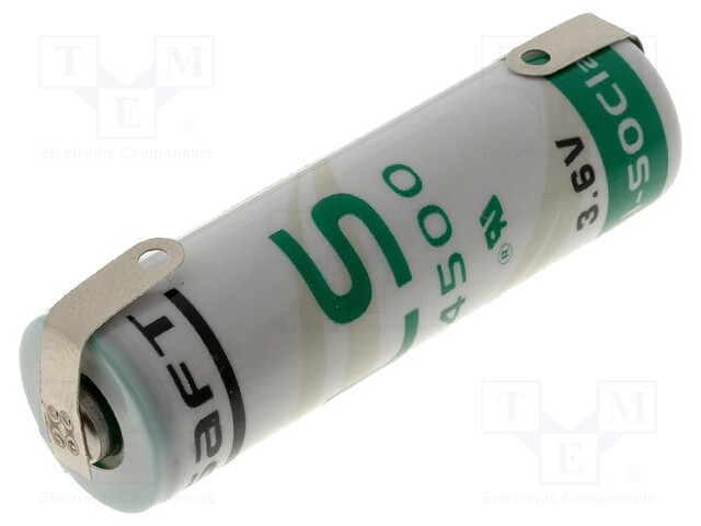 Battery: lithium; 3.6V; AA; soldering lugs; Ø14.5x50mm; 2600mAh