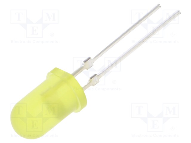 LED; 5mm; yellow; 4800÷6600mcd; 30°; 20mA; 1.8÷2.6V; Front: convex