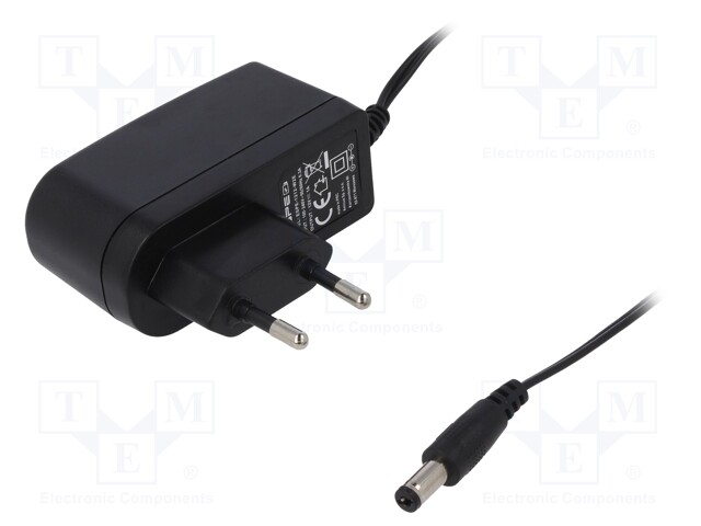 Power supply: switched-mode; 12VDC; 1A; Out: 5,5/2,1; 12W; Plug: EU