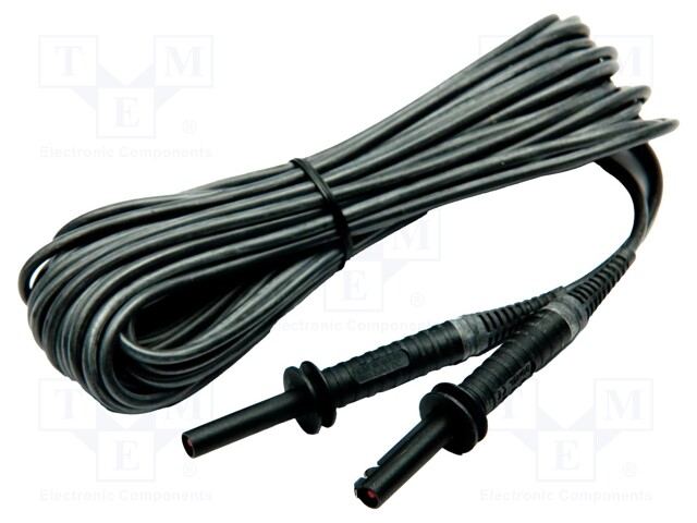 Test lead; banana plug-banana plug; shielded; Urated: 5kV; black