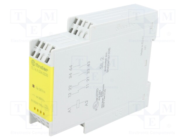 Module: safety relay; Series: 7S; OUT: 4; Mounting: DIN; -40÷70°C