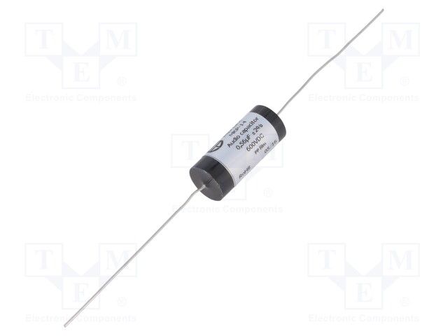 Capacitor: polypropylene; 0.56uF; 600VDC; ±2%; Ø12x33mm; -25÷85°C