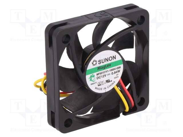 Fan: DC; axial; 12VDC; 50x50x10mm; 23.32m3/h; 30.7dBA; Vapo; 5800rpm