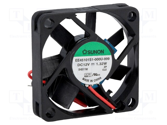 Fan: DC; axial; 12VDC; 45x45x10mm; 17.8m3/h; 31dBA; slide bearing