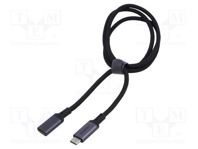 Cable; USB 3.2 Gen 2; USB A plug,USB C socket; 1m; black; textile