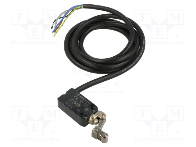 Limit switch; lever R 36,9mm, metal roller Ø9mm; NO + NC; 10A