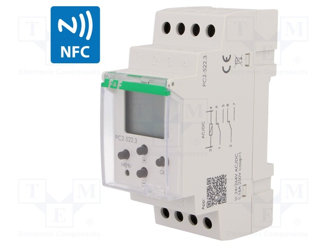 Programmable time switch; Range: 24h / 7days; DPDT; 24÷264VAC