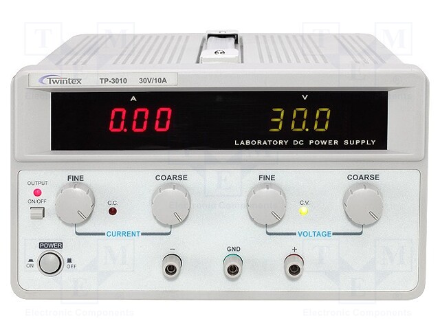 Power supply: laboratory; Channels: 1; 0÷30VDC; 0÷10A