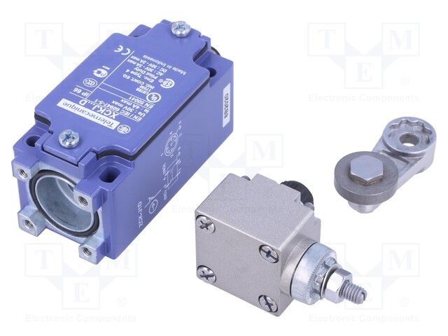 Limit switch; lever R 41mm, metal roller Ø22mm; NO + NC; 10A