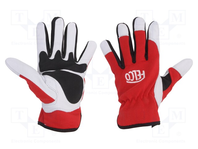 Protective gloves; Size: L; leather,spandex