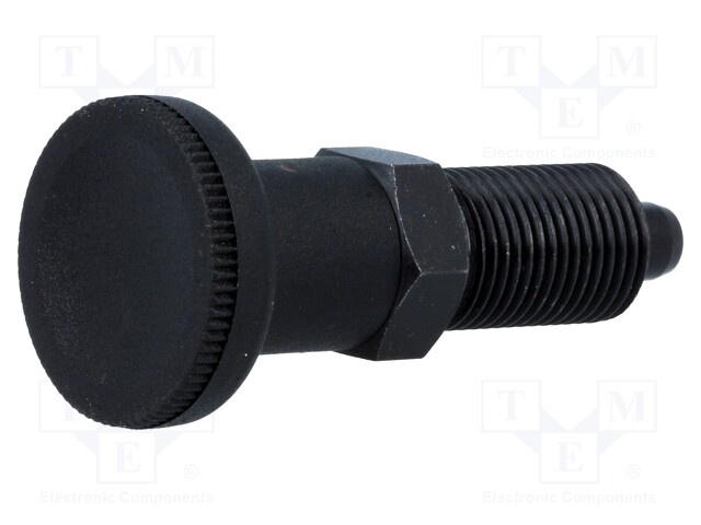 Indexing plungers; Thread: M16; Plating: black finish; Mat: steel