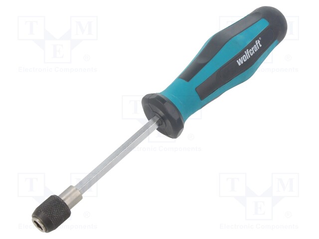 Screwdriver handle; 197mm; for hex bits 1/4"