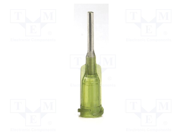 Dispensing Tip, Needle, Stainless Steel, TE Series, Olive, 1 ", 50 Pack