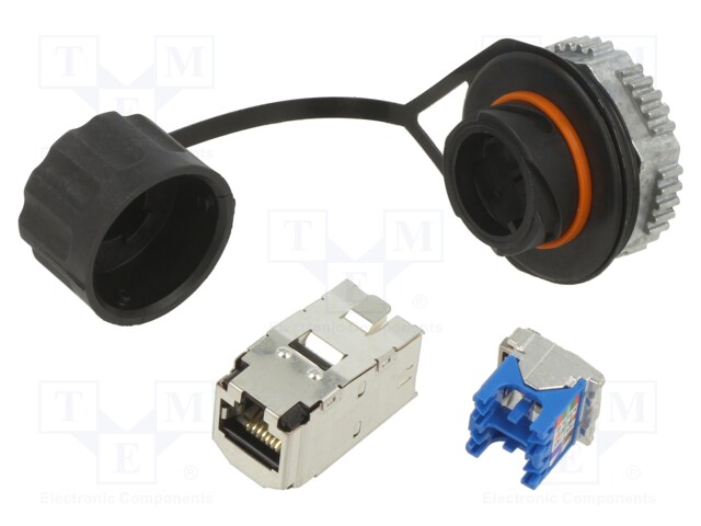 Socket; RJ45; PIN: 8; Cat: 6a; shielded; Layout: 8p8c; IP67