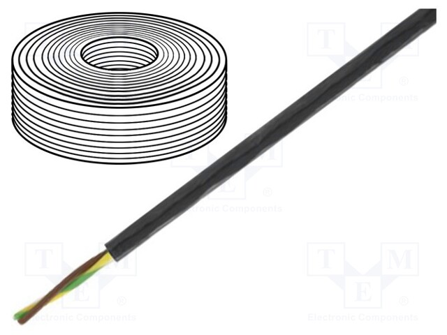 Wire; ÖLFLEX® HEAT 260 MC; stranded; Cu; 3G0,75mm2; PTFE; black