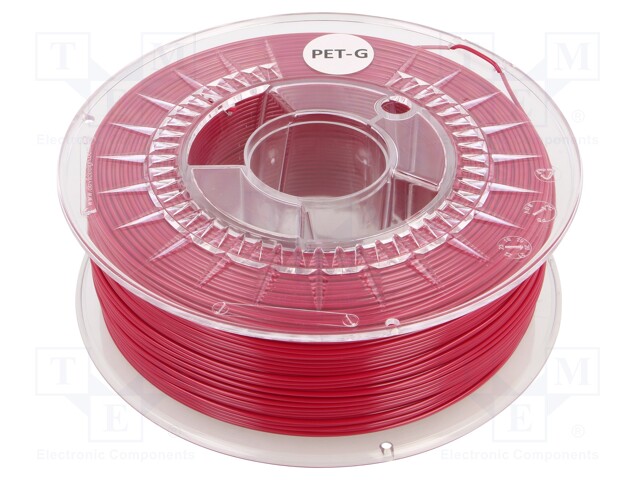 Filament: PET-G; 1.75mm; red (raspberry); 220÷250°C; 1kg