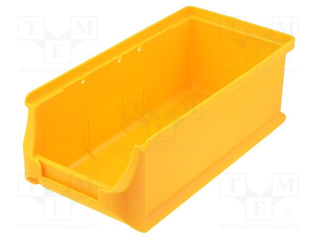 Container: workshop; yellow; plastic; H: 75mm; W: 102mm; D: 215mm