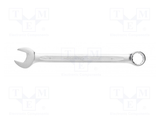 Wrench; combination spanner; 16mm; Chrom-vanadium steel