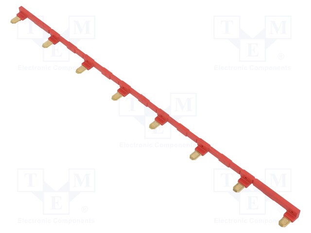 Connection bridge; 10A; 250VAC; Colour: red