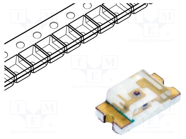 LED; SMD; 1206; red; 18÷54mcd; 3.2x1.6x1.1mm; 130°; 2÷2.4V; 20mA