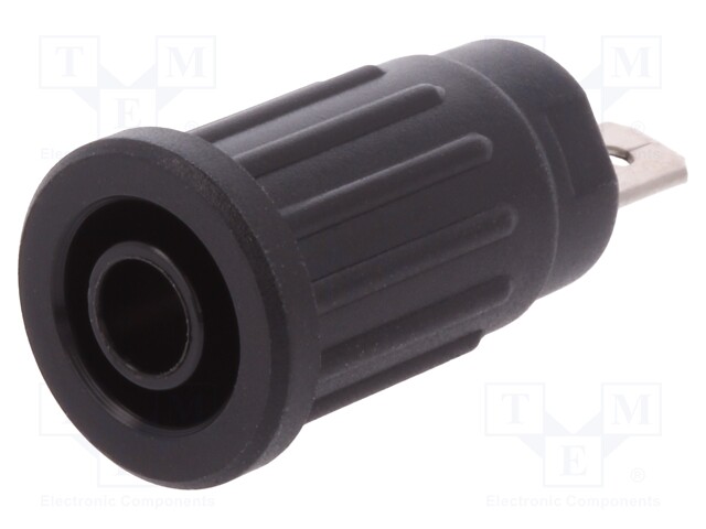 Socket; 4mm banana; 24A; 1kV; black; push-in; 33mm; -25÷80°C; 5mΩ