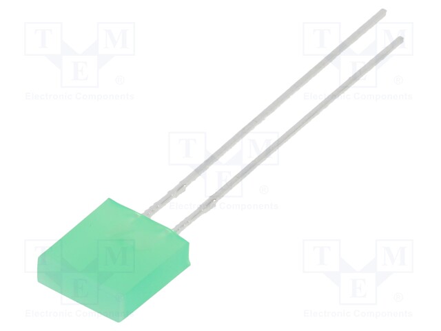 LED; rectangular; 2.3x7x8mm; green; 9mcd; 110°; Front: flat; 20mA