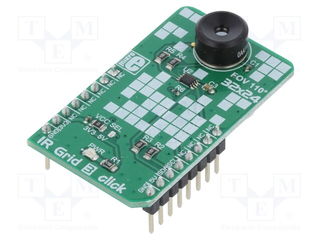 Click board; infrared thermometer; I2C; MLX90640; 3.3/5VDC