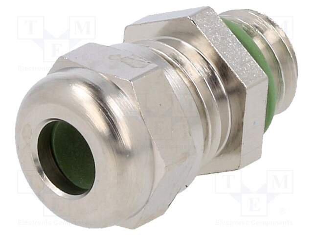 Cable gland; M8; IP68; Mat: brass; Body plating: nickel