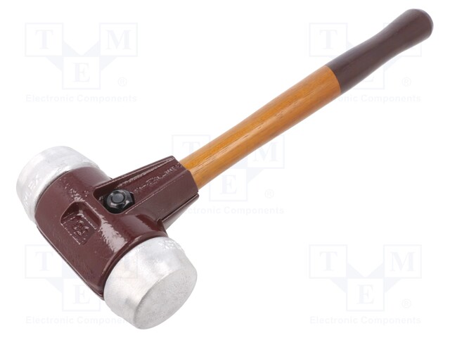 Hammer; 370mm; W: 135mm; 1.38kg; 50mm; round; aluminum; wood; SIMPLEX