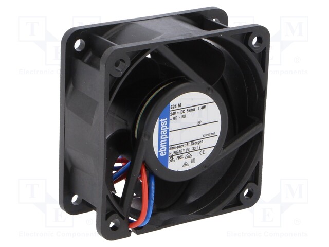 Fan: DC; axial; 60x60x25mm; 30m3/h; 29dBA; ball bearing; 4550rpm