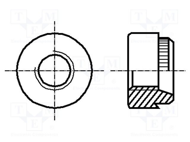 Insert nut; round; M4; steel; Plating: zinc; BN: 197; push-on