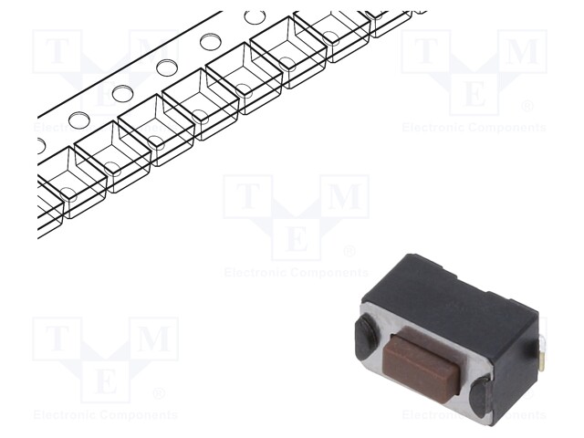 Microswitch TACT; Pos: 2; 0.05A/12VDC; SMD; none; 1.6N; 6x3.5x3.5mm