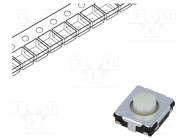 Microswitch TACT; SPST; Pos: 2; 0.02A/15VDC; SMT; none; 2.6N; 3.1mm