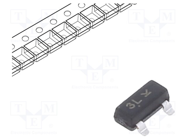 Transistor: PNP; bipolar; 30V; 100mA; 300mW; SOT23