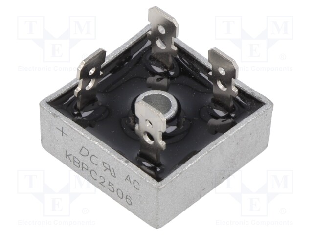 Bridge rectifier: single-phase; Urmax: 600V; If: 25A; Ifsm: 400A