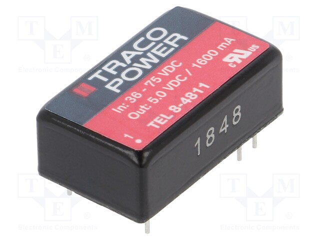 Converter: DC/DC; 8W; Uin: 36÷75V; Uout: 5VDC; Iout: 1600mA; DIP16