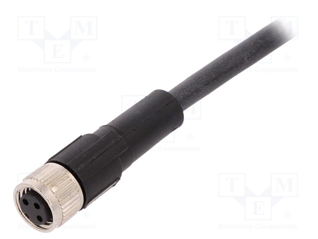 Connection lead; M8; PIN: 3; straight; 10m; plug; 60VAC; 4A; -25÷80°C