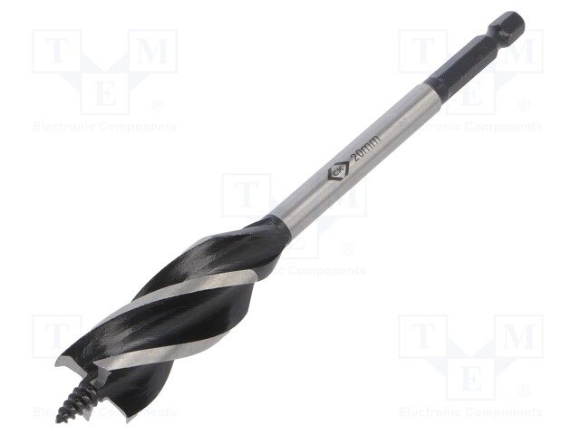 Drill bit; for wood; Ø: 20mm; Overall len: 160mm; 1pcs.