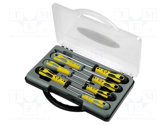 Screwdrivers; Pcs: 7; Package: plastic box with compartments