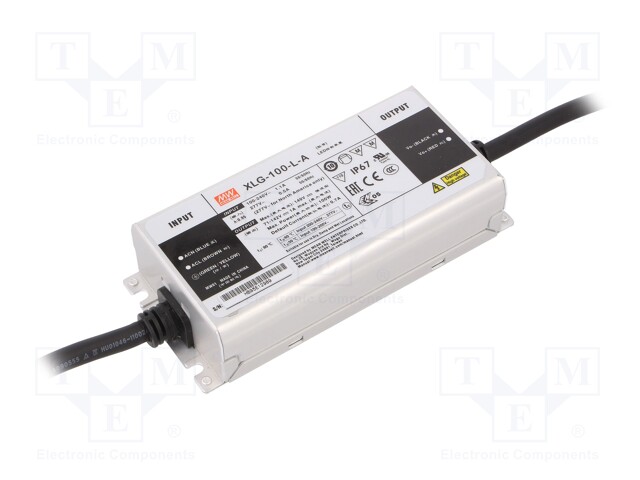 Power supply: switched-mode; LED; 100W; 71÷142VDC; 350÷1050mA