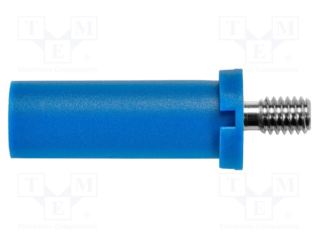 Plug; 4mm banana; 32A; blue; 31mm; Plating: nickel plated