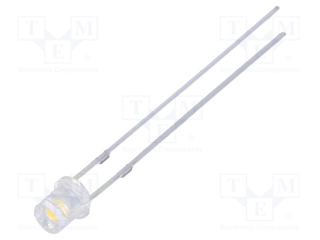 LED; 3mm; bipolar; white warm; 1120÷1560mcd; 140°; Front: flat