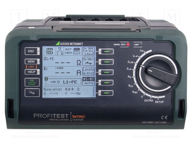 Meter: appliance meter; LCD; 50k÷300MΩ; 0.3÷9.99kΩ; RS232,USB