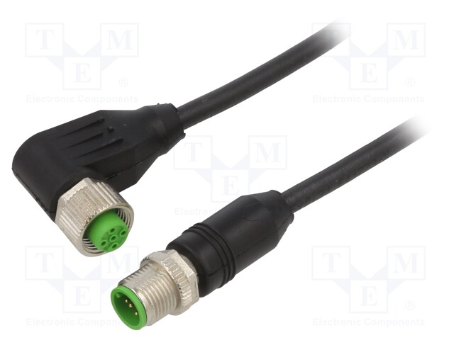 Connection lead; M12; PIN: 5; 10m; 4A; Series: 7000; Colour: black